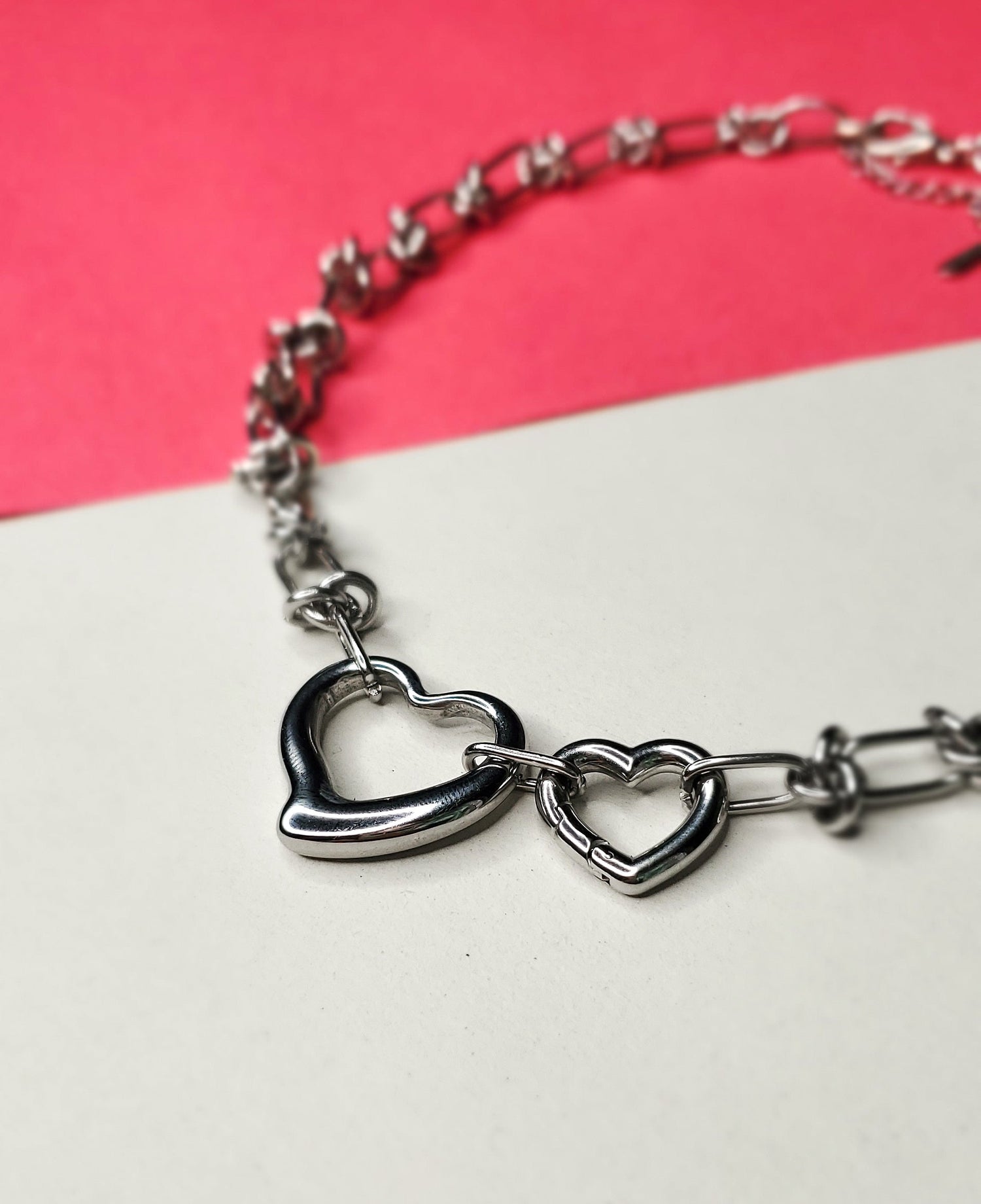 Fuck the patriarchy necklace, stainless steel, crystals, feminist jewelry